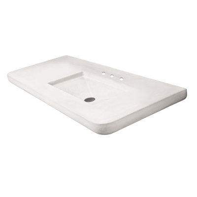 Newterra Concrete Handmade Rectangular Console Bathroom Sink