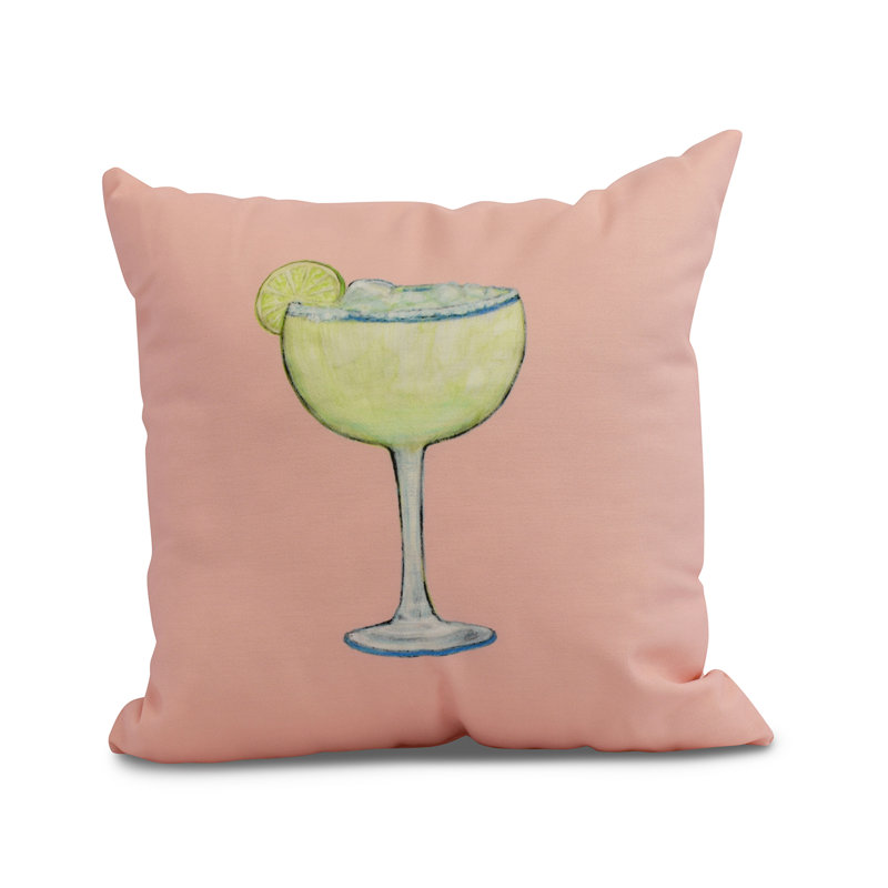 Palm Beach Reversible Throw Pillow, Coral, 20" x 20"