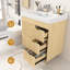 Meuble-lavabo 32 po, meuble-lavabo simple moderne avec comptoir en céramique et miroir, meuble-lavabo autoportant, blanc, naturel-371335257