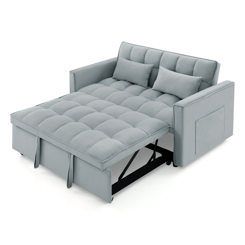 54,33 po Canapé-lit pliable polyvalent en 3 longueurs, canapé-lit moderne, canapé-lit en velours, dossier réglable