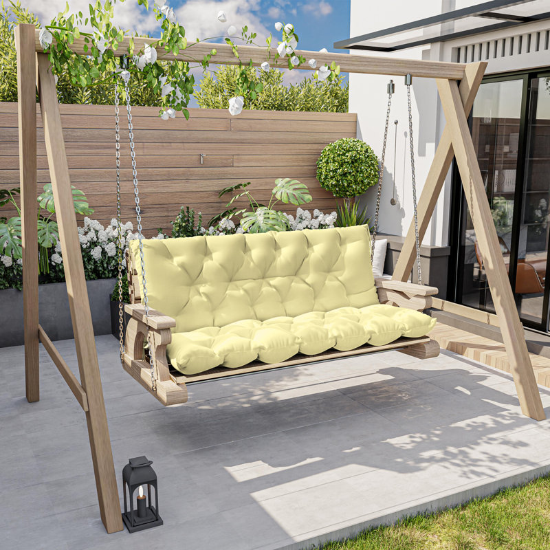 5'' Outdoor Waterproof Cushion For Swing Chair Garden Bench, 60" W x 40" D, Light Yellow