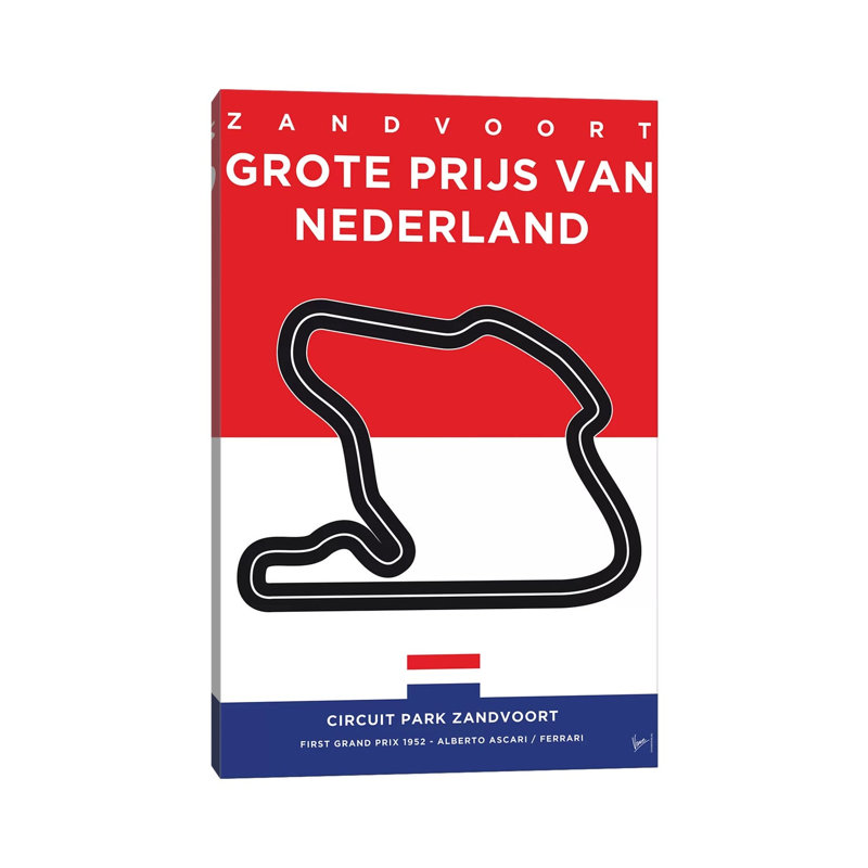 F1 Zandvoort Race Track Minimal Poster by Chungkong - Wrapped Canvas Gallery-Wrapped Canvas Giclée, 66.04 cm H x 45.72 cm W