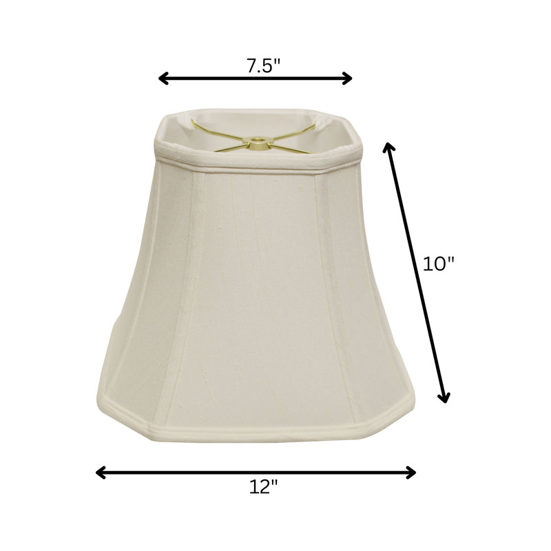 Abat-jour en tissu avec abat-jour en forme de cloche carrée, H 10 po x l 12 po x P 12 po, Blanc