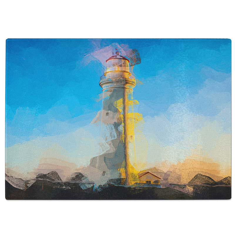 Tempered Glass Cape Nelson Lighthouse Australia Chopping Board, 28.5 cm W x 20 cm L