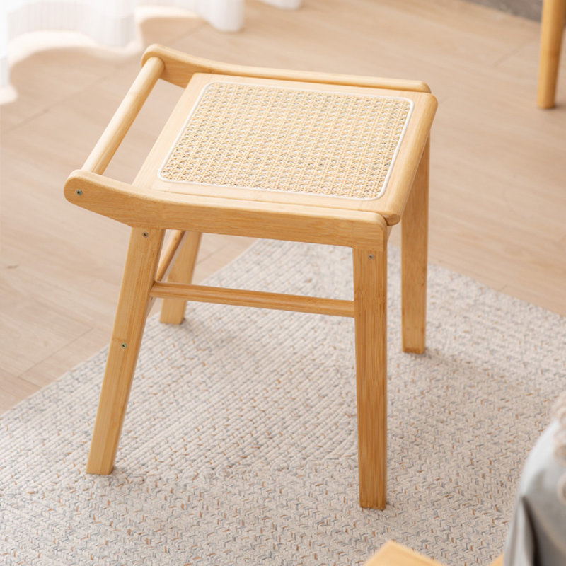 Vanity Stool – Square Rattan Makeup Stool