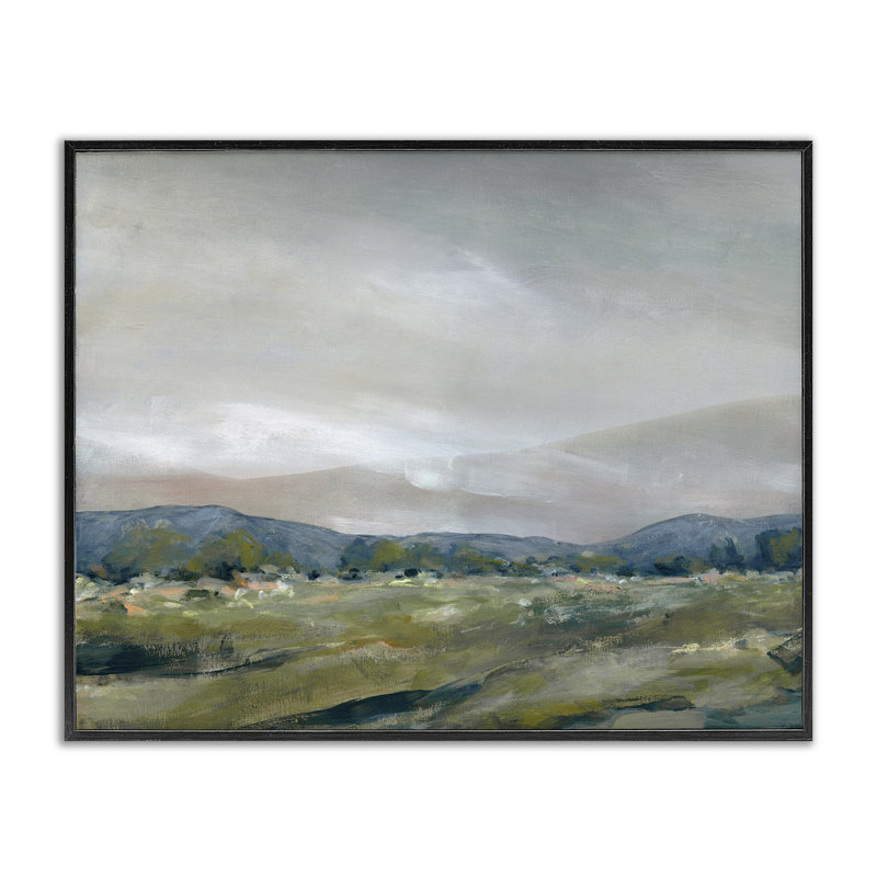 «Foggy Morning Mountains», estampe numérique, design par Carol Robinson, H 11 po x l 14 po, Giclée encadrée noir minuit