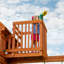 Backyard Discovery Skyfort II Cedar Wood Swing Set with Clubhouse, Crow’s Nest, Monkey Bars, 10-Foot Wave Slide & Picnic Table