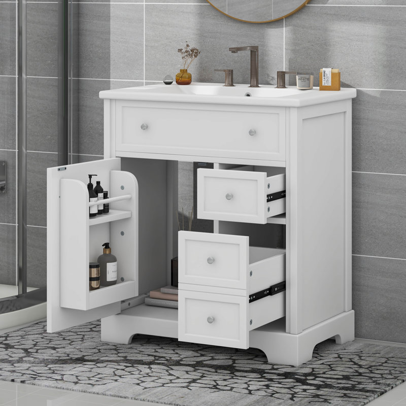 Meuble-lavabo 30 po avec comptoir, porte et deux tiroirs