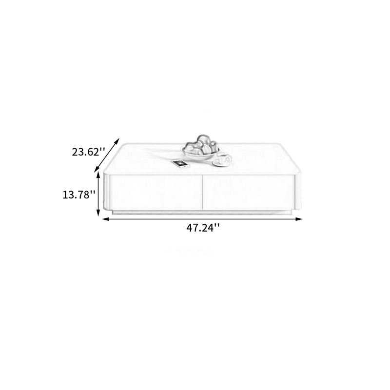 Nordic Style Wood Coffee Table, 13.78" H x 47.24" L x 23.62" W