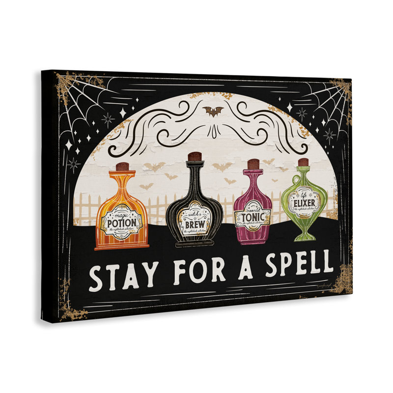 Stay For A Spell Canvas Wall Art, design by Jennifer Pugh, 16" H x 24" W