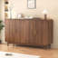 Buffet avec rangement, buffet sculpté à 4 portes, armoire d'appoint multifonctionnelle avec panneau à couches réglables pour le salon, le vestibule, le couloir, le bureau, la cuisine et la salle à manger