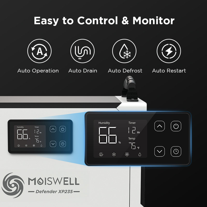Moiswell XP235 White Metal Commercial Dehumidifier with Pump