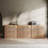 Fluted Modular Sideboard Cabinet with 3 Drawers, Camel-18758544