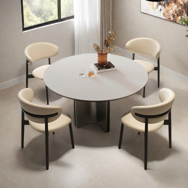 Table de salle à manger ronde légère et luxueuse, H 29,53 po x L 51,18 po x l 51,18 po
