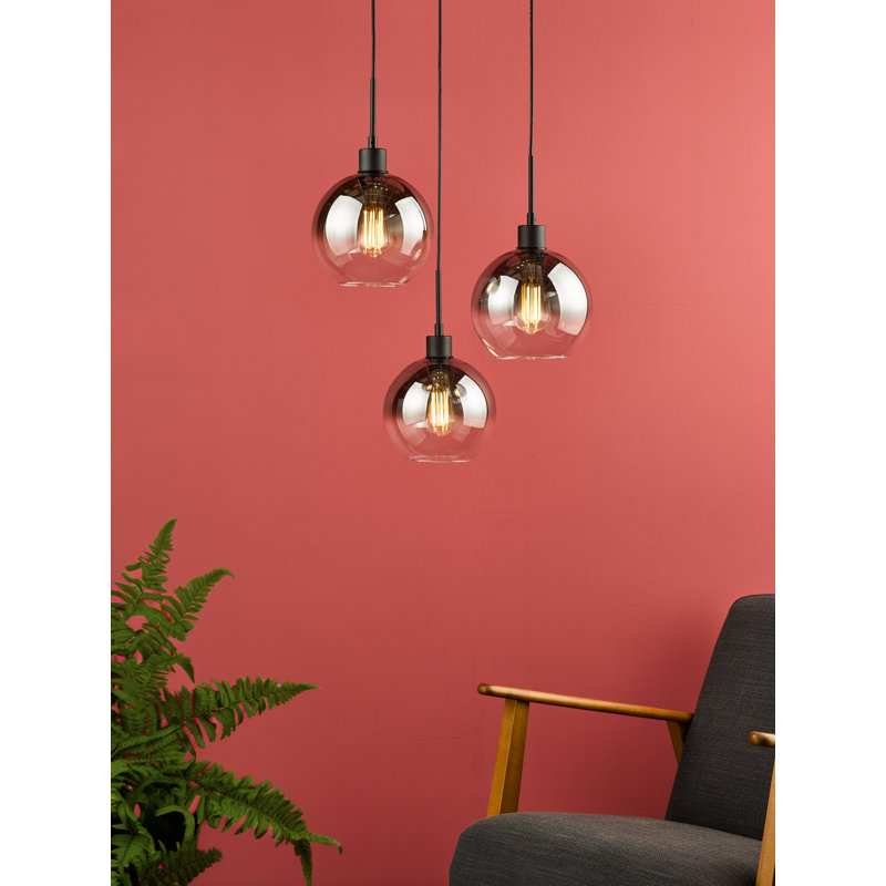 Ashanti 3 - Light Pendant, Matt Black, Smoked