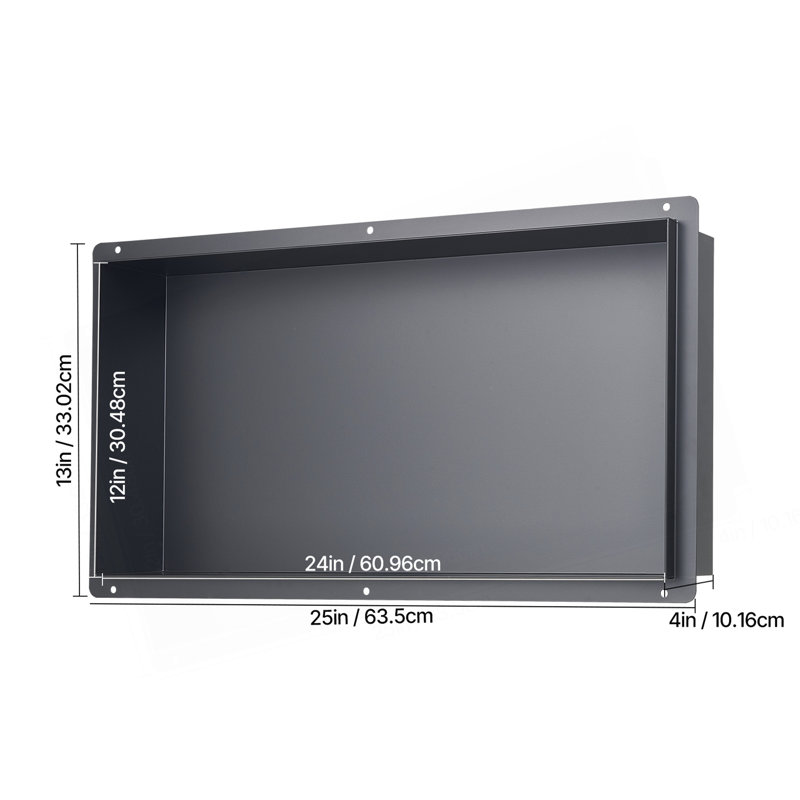 Shower Niche 13 X 25 X 4 Inch Frameless Recessed Shelf Stainless Steel