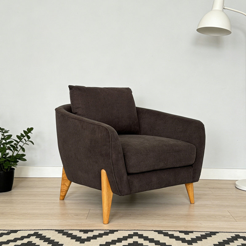 Chaise d'appoint avec fauteuil de lecture et fauteuil rembourré confortable, Brun