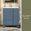 Meuble-lavabo 24 po avec lavabo, armoire de salle de bain avec tablette de porte, tiroir profond, panier coulissant à 2 niveaux, structure en bois massif et panneau de fibres à densité moyenne