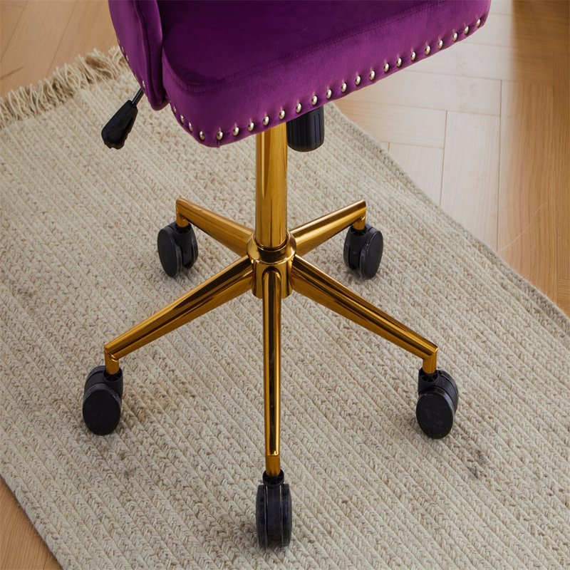 Matthias Task Chair Office Chairs Makeup chair, Gold, Dark Purple