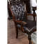 Fauteuil traditionnel 2 pièces pour salle à manger, bois massif brun