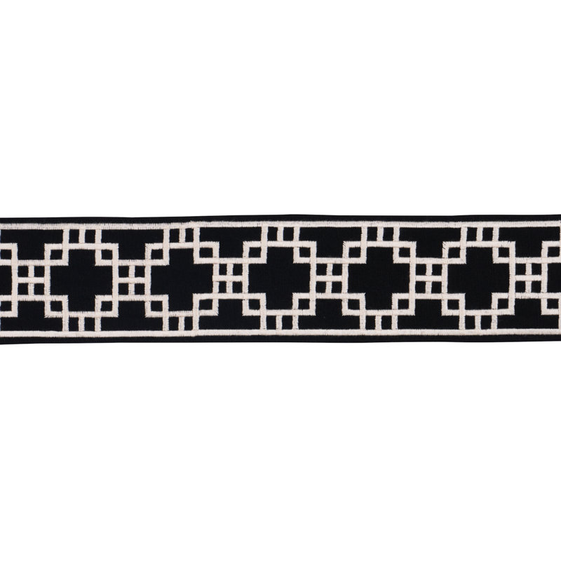 Tissu carré à motif treillis, Noir