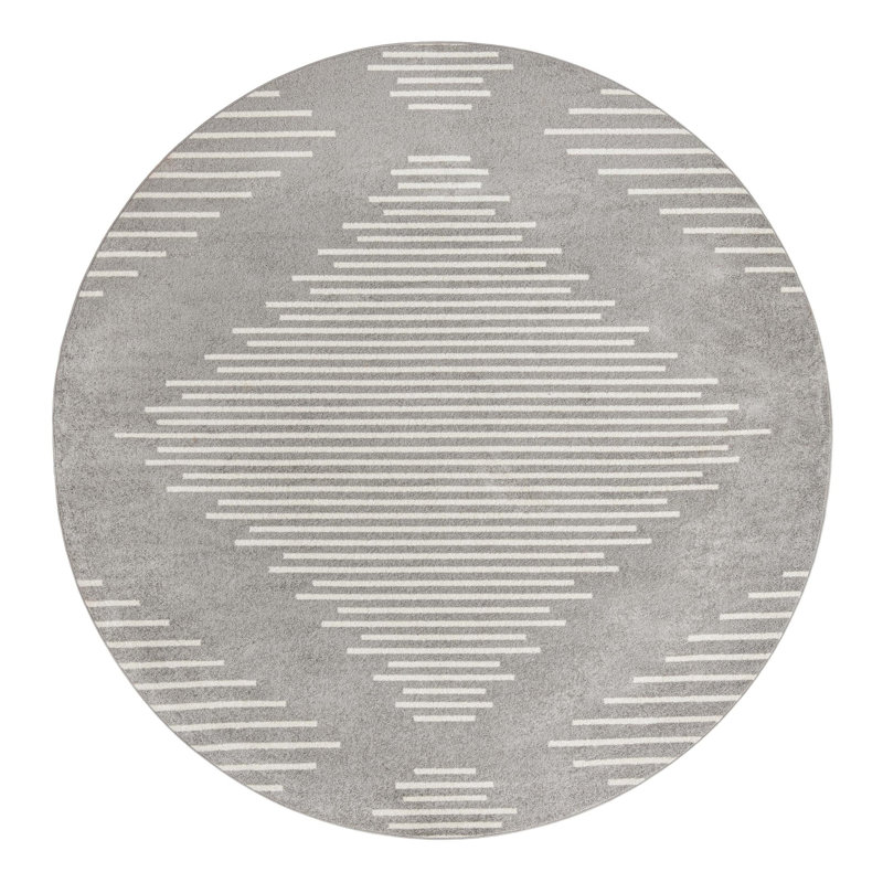 Synthetic Geometric Indoor Rug, Round 10'