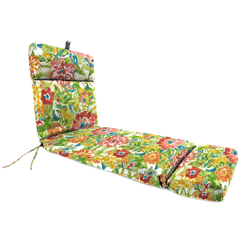 72" x 22" Outdoor Chaise Lounge Cushion with Ties and Loop, Sun River Garden Floral