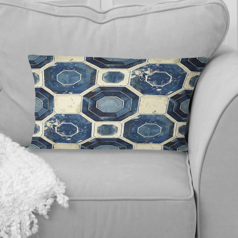 Coussin lombaire bleu marine Midcentury II - Midcentury