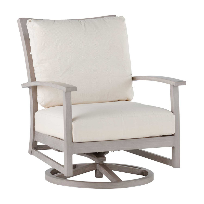 Charleston Patio Lounge Chair with Cushions, Oyster, Rollo Lace, Welt + Standard Fill