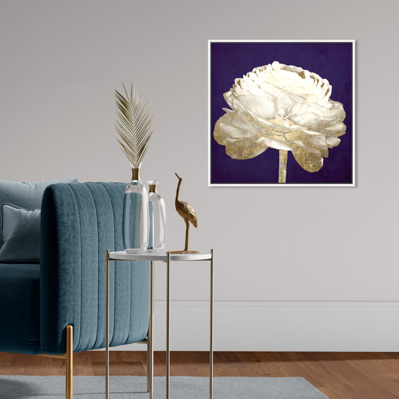 Violet violet, fleur de luxe - impression, H 20 po x l 20 po, Toile flottante blanche