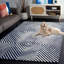 Tapis en laine / coton touffeté à la main à motif géométrique bleu / ivoire Jorga-713001586