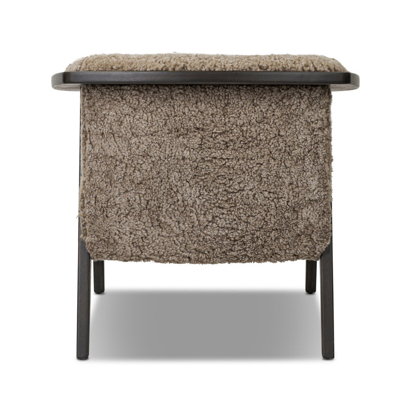 Fabian Armchair, Smoked Black Oak, Taupe Shearling