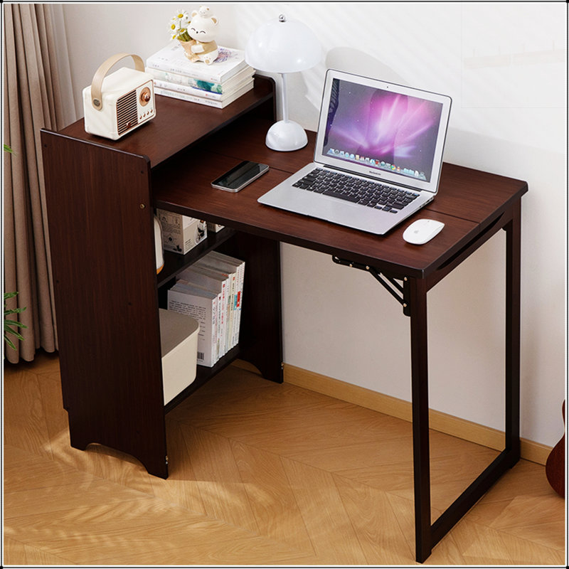 Bureau pliant en bambou avec rangement caché, parfait pour les petits espaces et les bureaux à domicile, design Mid-Century