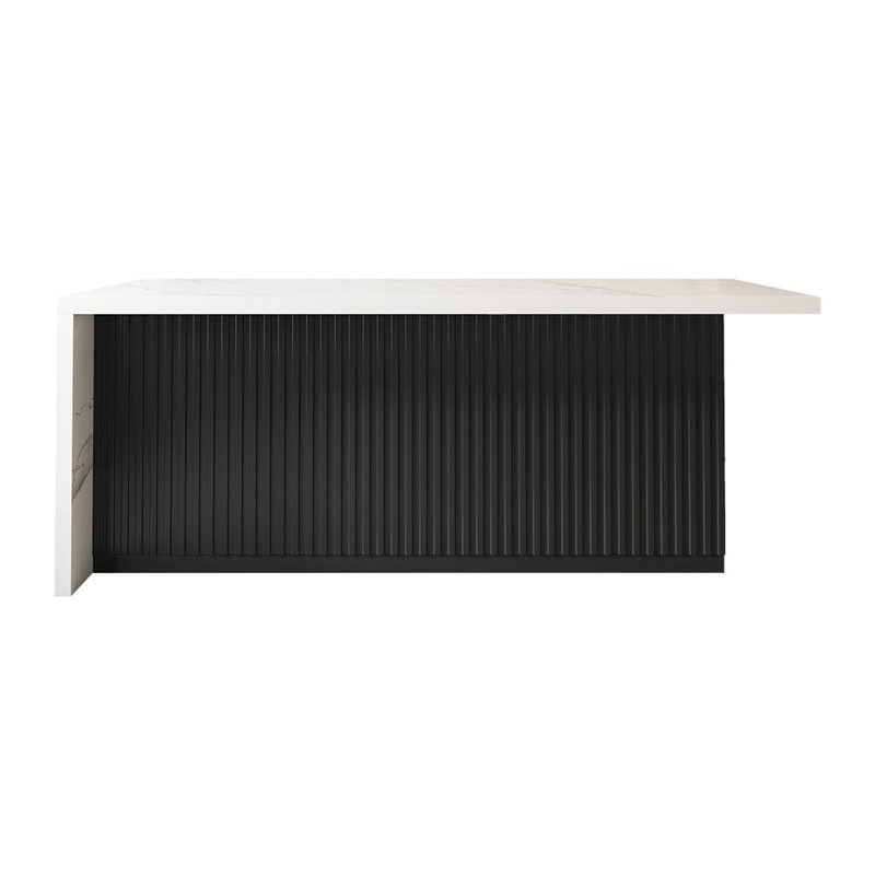 Kitchen Island with Top, White/Black