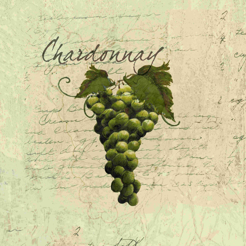 Chardonay - raisins - impression sur toile tendue, H 12 po x l 12 po