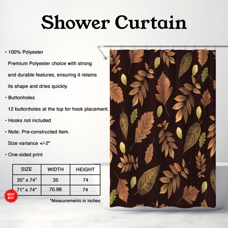 Rideau de douche 1 pièce Golden Grain, H 74 po x l 71 po
