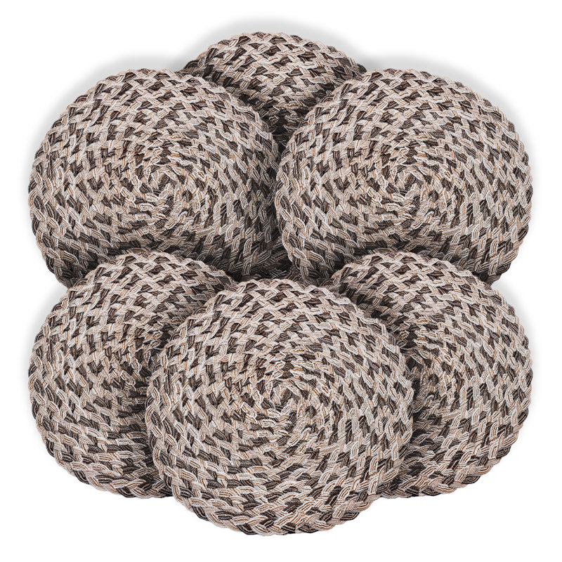 Ensemble de 6 napperons en polyester tressé Lizette