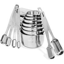 WELLSTAR Measuring Cups and Spoons Set of 8, Food Grade 18/8 Stainless  Steel Measure set for Dry Liquid Measurement, Rainbow Titanium Coated  Kitchen Gadgets for Cooking Baking, 4 Cup and 4 Spoon 