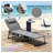 Gray Adjustable Folding Chaise Lounge Chair for Outdoor Patio and Poolside Use