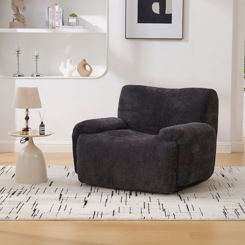 Fauteuil d'appoint large et surdimensionné rembourré, Noir