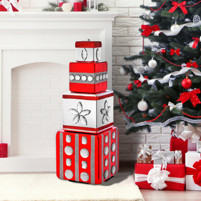 28.5" Christmas Jewels Gift Box Stack