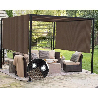 Shade Cloth 90% Sun Shade Fabric Privacy Screen Shade Cover Patio Canopy With Grommets Shade Net For Garden Outdoor Pergola - Mocha by LinsCraft
