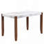 Rectangular Faux Marble Dining Table with Solid Wood Legs (46.5")