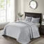 Couvre-lit réversible gris avec intérieur en coton durable surdimensionné et confortable