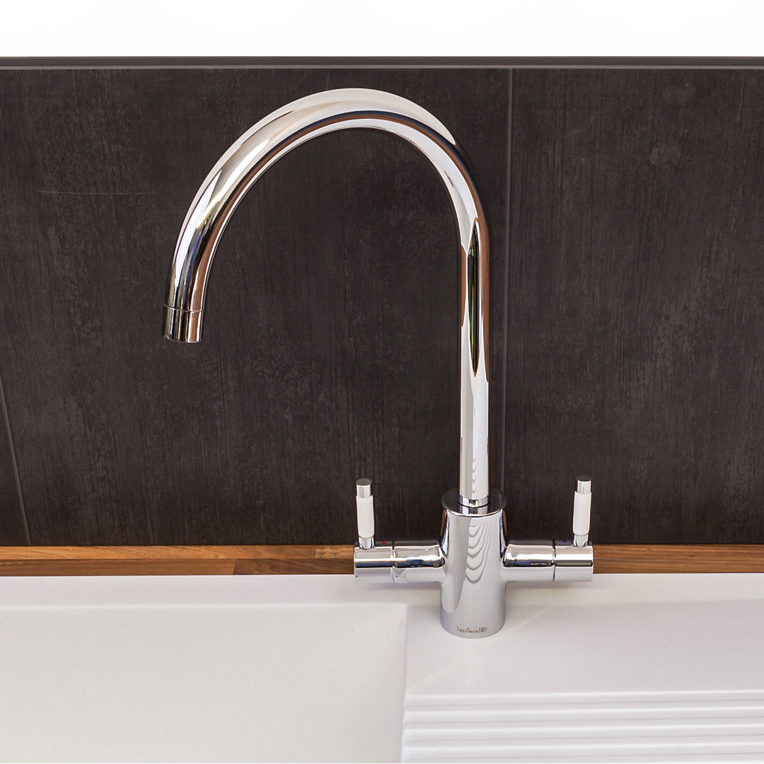 Reginox Genesis Chrome Double Lever Kitchen Sink Mixer Tap