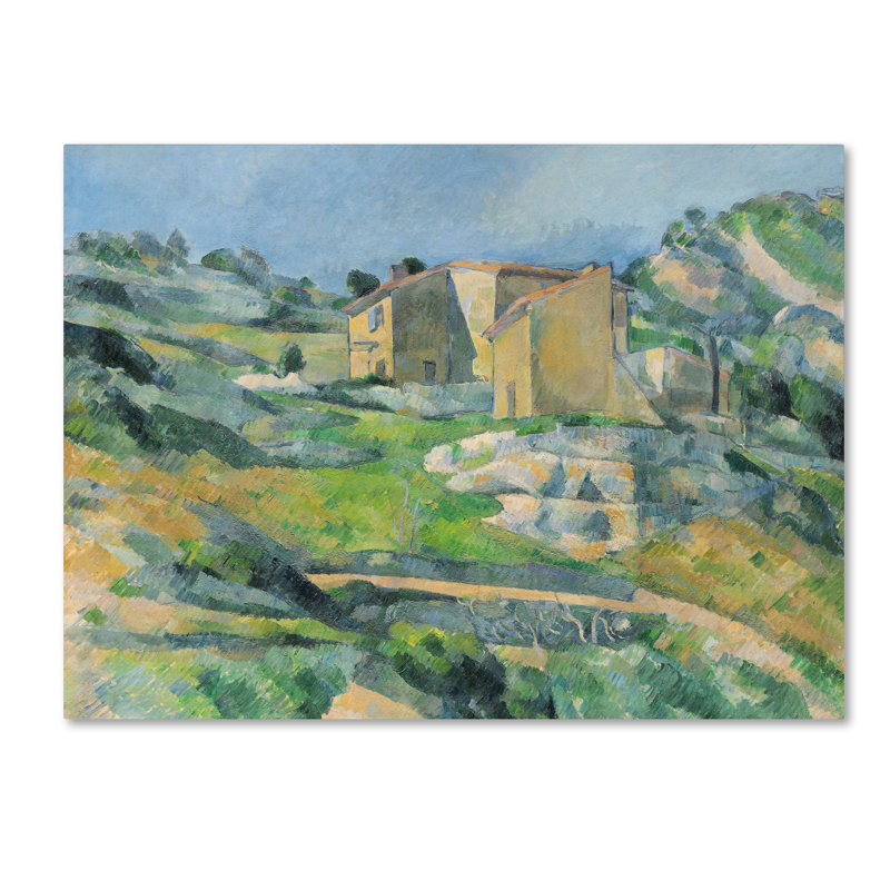 «Maisons dans la Provence 1833» par Paul Cezanne, reproduction sur toile tendue, H 35 po x l 47 po