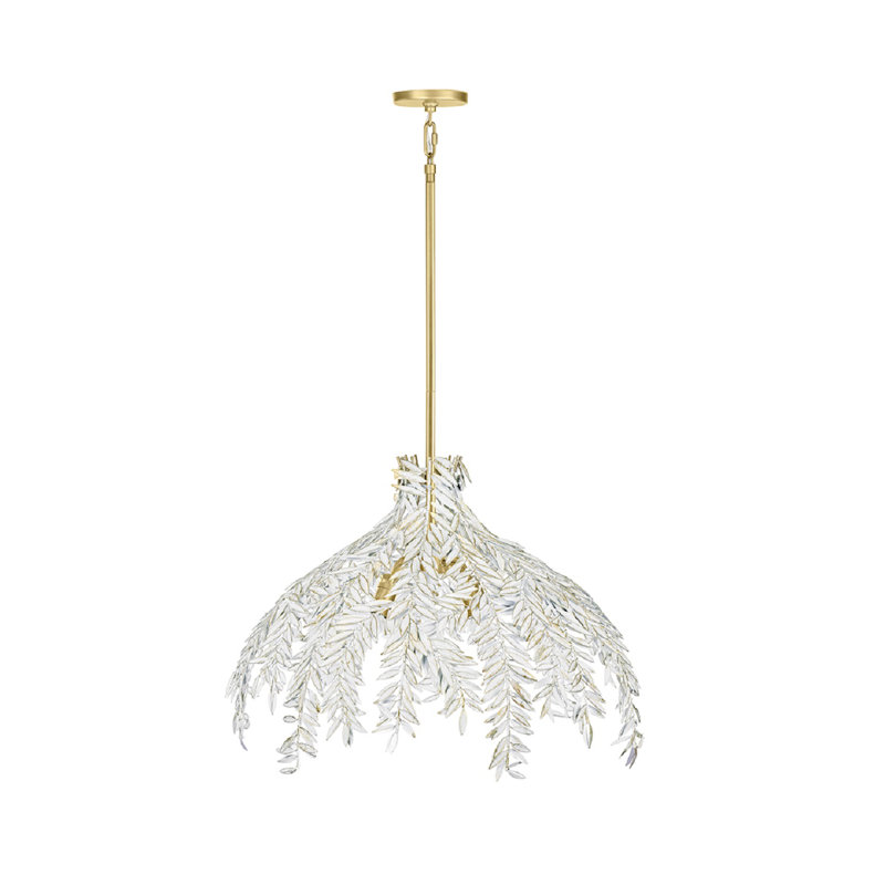 Jalore 4 Light Pendant in, Distressed White, Gold