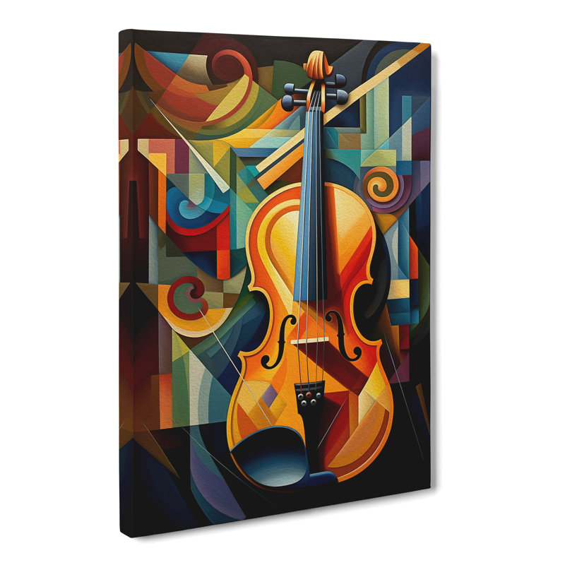 Violin Cubism - Wrapped Canvas, 76cm H x 50cm W x 3cm D