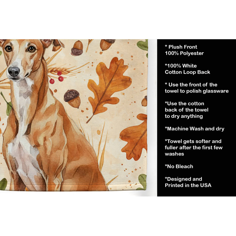 Red Greyhound Heirloom Fall Kitchen Towel, Red Greyhound