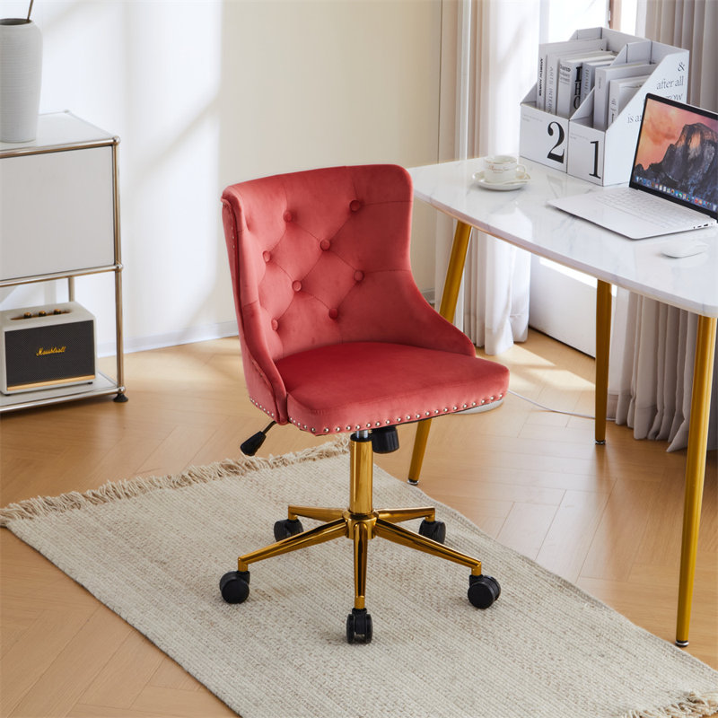 Matthias Task Chair Office Chairs Makeup chair, Gold, Red